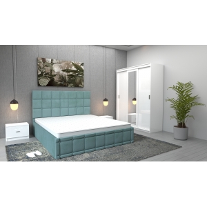 Dormitor Regal Turcoaz Alb...