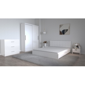 Set Dormitor Coral Alb cu...