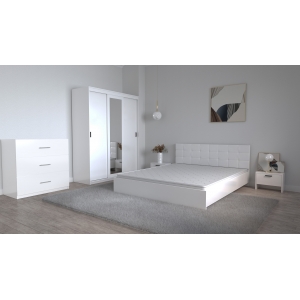 Set Dormitor Coral Alb cu...