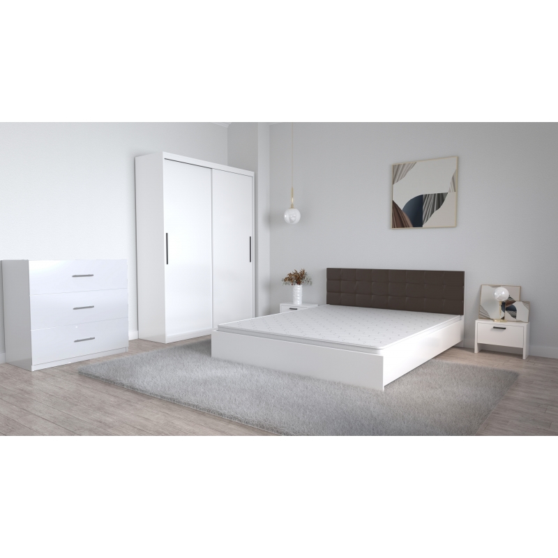 Set Dormitor Coral Alb cu tablie...