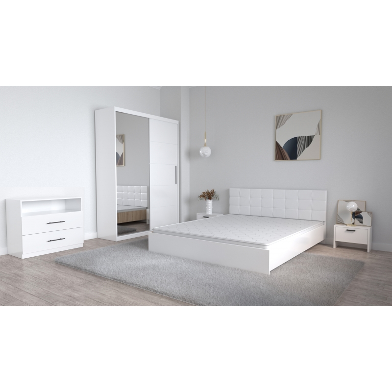 Set Dormitor Coral Alb cu tablie...