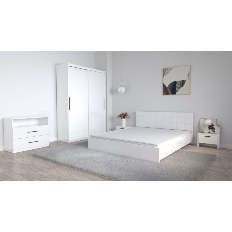 Set Dormitor Coral Alb cu tablie...
