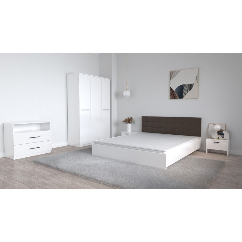 Set Dormitor Coral Alb cu tablie...