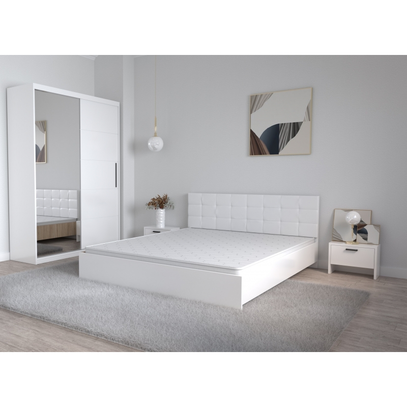 Set Dormitor Coral Alb cu tablie...