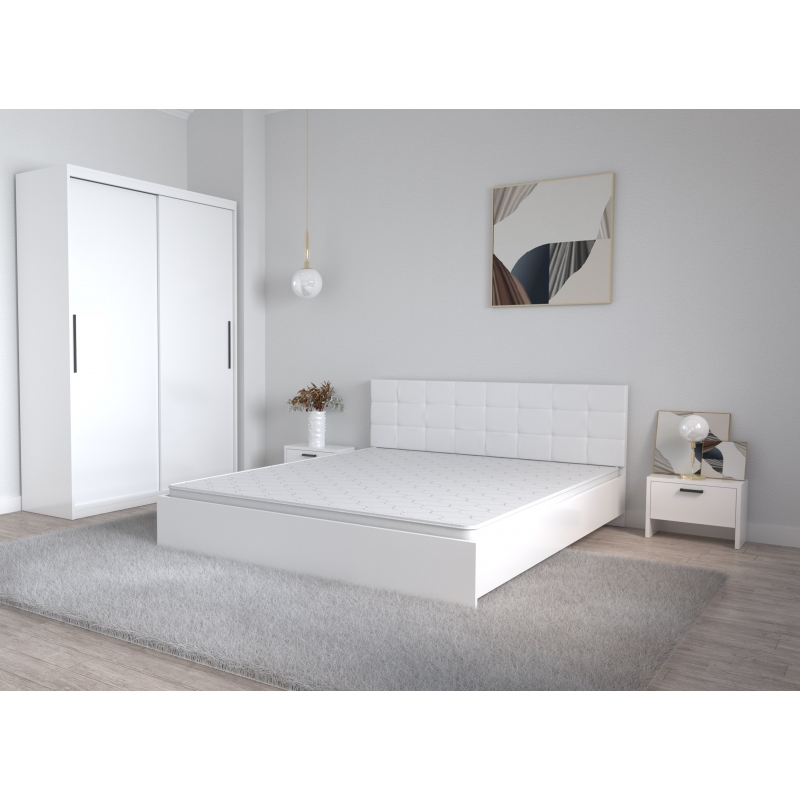 Set Dormitor Coral Alb cu tablie...