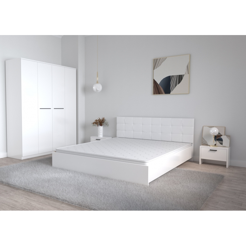 Set Dormitor Coral Alb cu tablie...