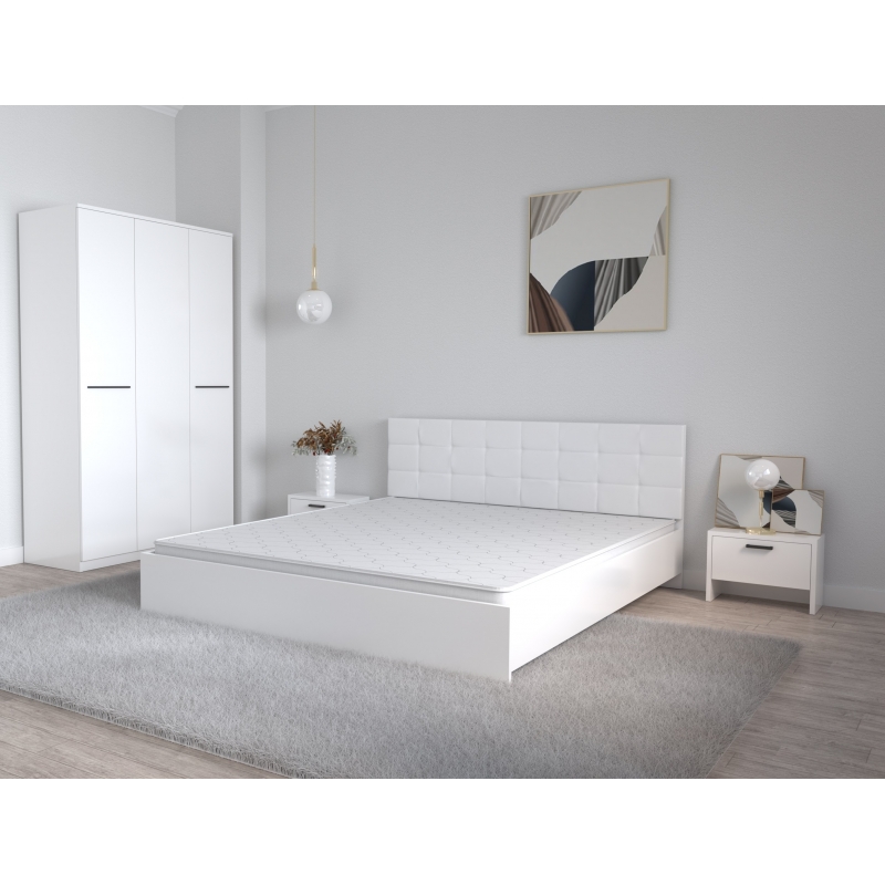 Set Dormitor Coral Alb cu tablie...