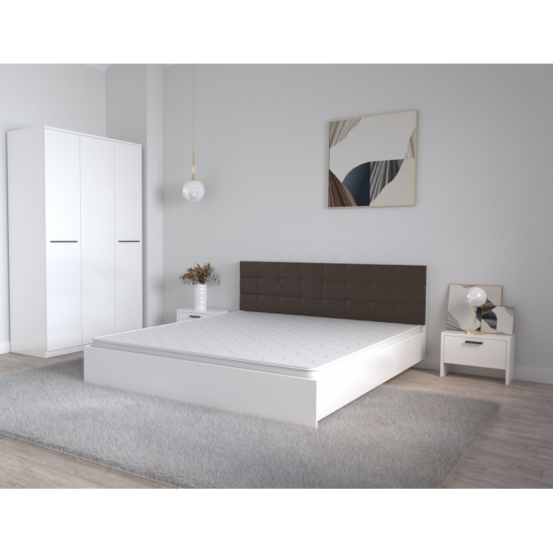 Set Dormitor Coral Alb cu tablie...