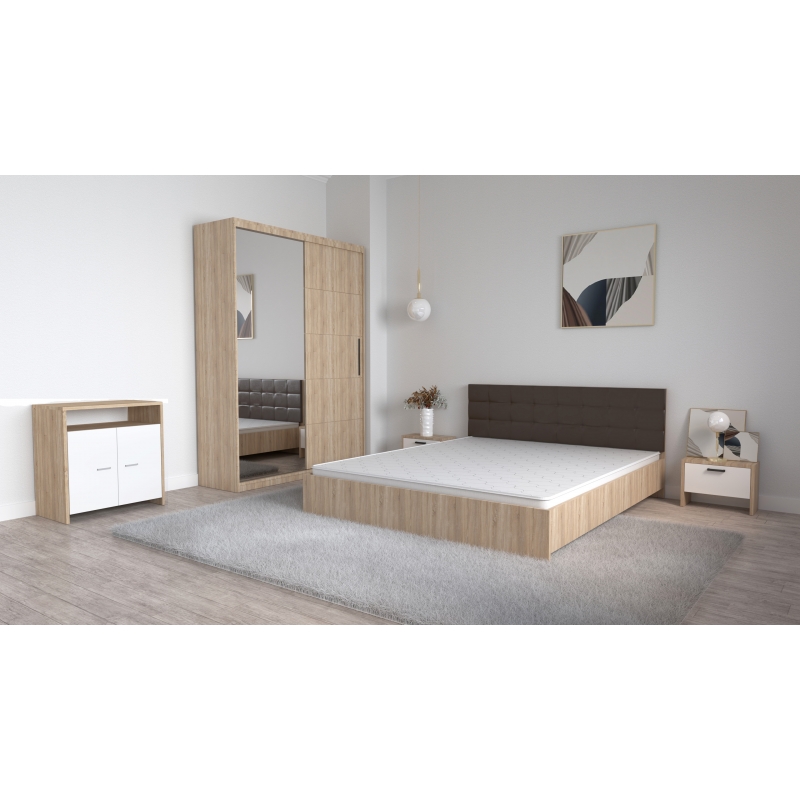 Set Dormitor Coral Stejar sonoma cu...