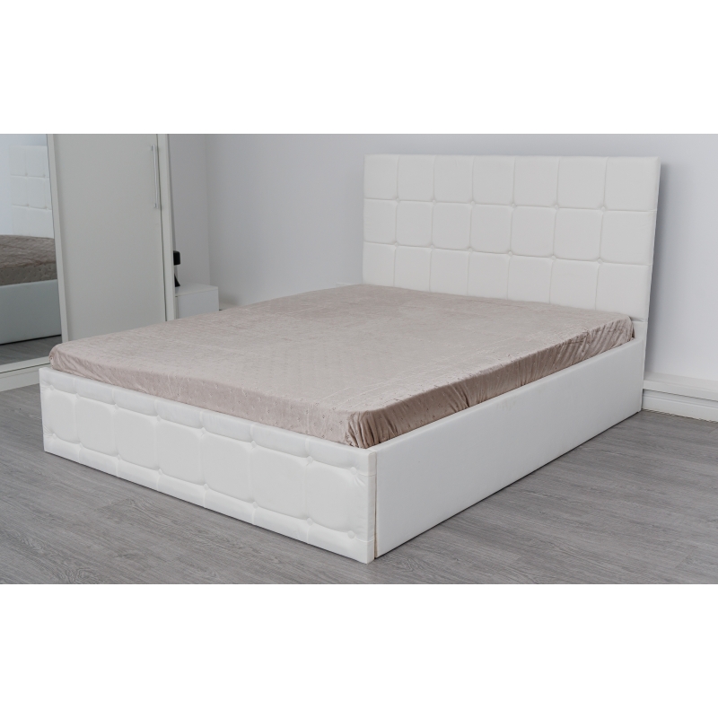 Pat Regal Alb tapitat 140x200 din...