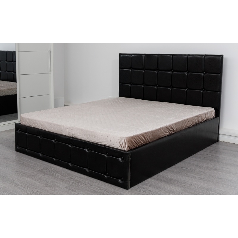 Pat Regal Negru tapitat 140x200 din...