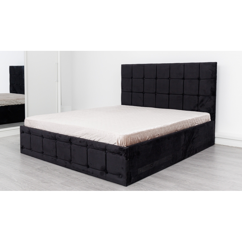 Pat Regal Negru tapitat 140x200 din...
