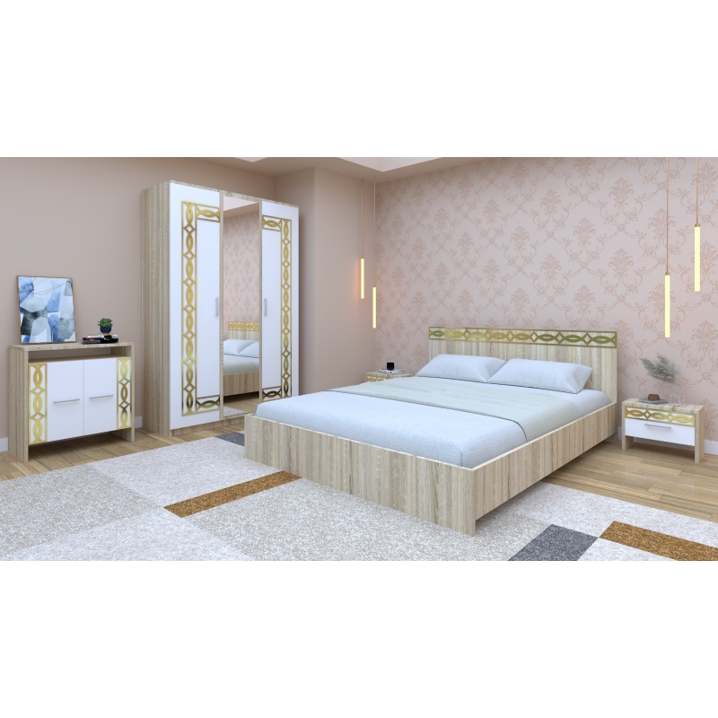 Set Dormitor Star Daria Gold Stejar...