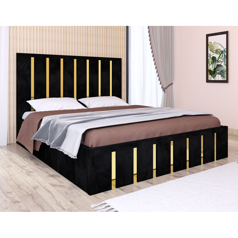 Pat Atena Negru cu Oglinda Gold 180 x...