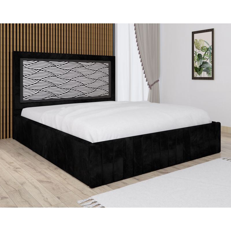 Pat Tapitat Stefan Cod141 Negru Cu...