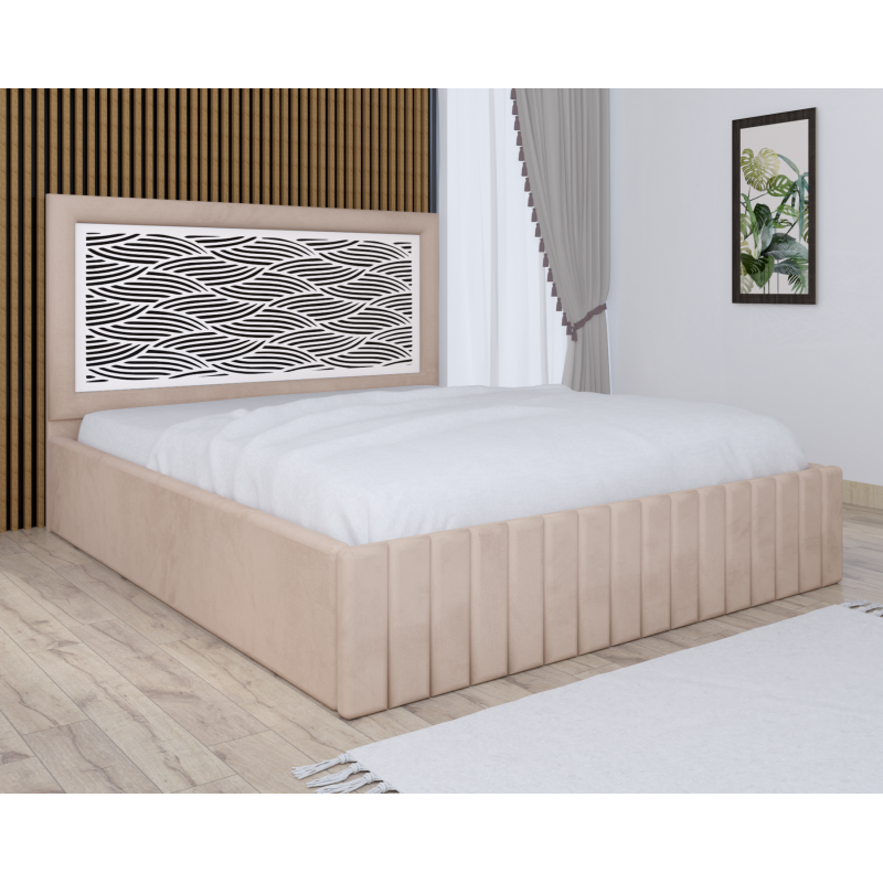 Pat Tapitat Stefan Cod143 Crem Cu Saltea