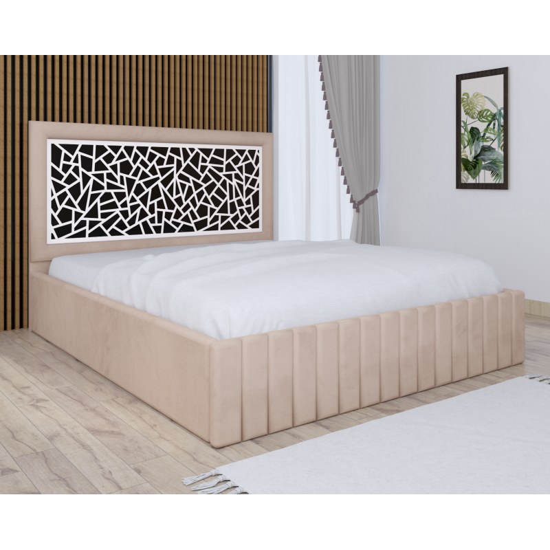 Pat Tapitat Stefan Cod149 Crem Cu Saltea