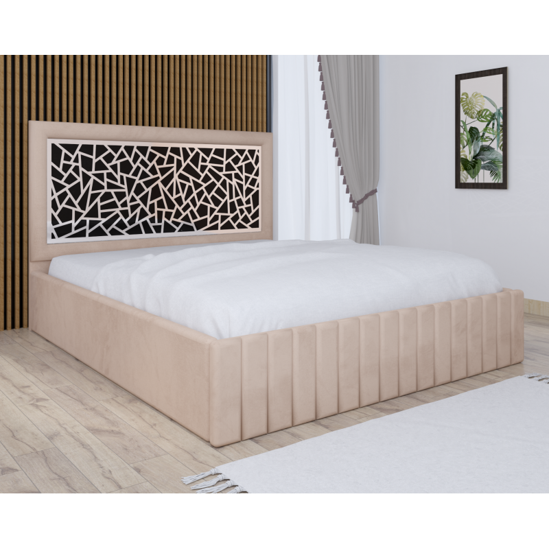 Pat Tapitat Stefan Cod151 Crem Cu Saltea
