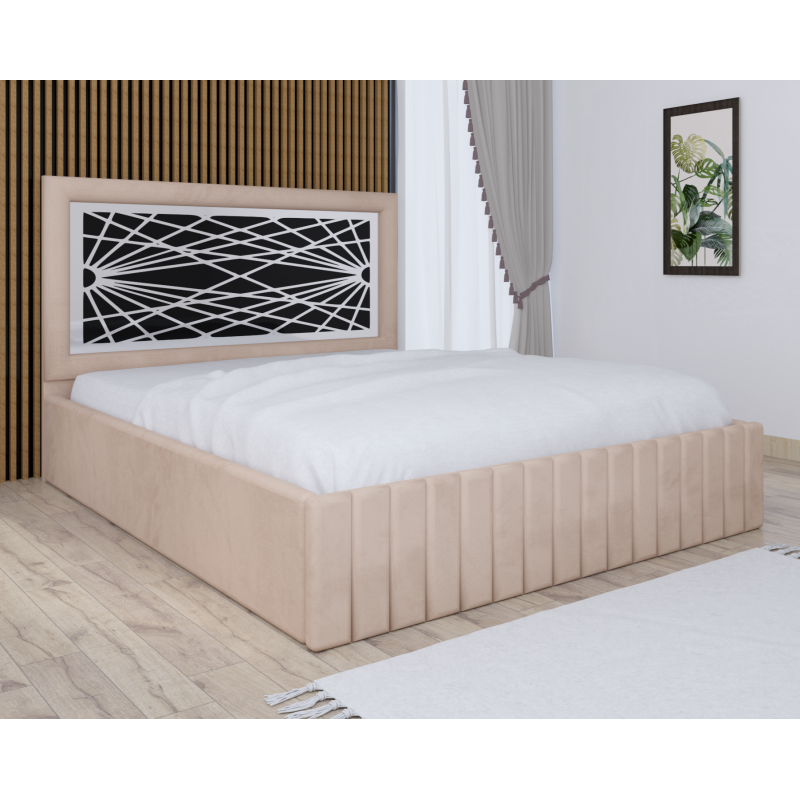 Pat Tapitat Stefan Cod174 Crem Cu Saltea
