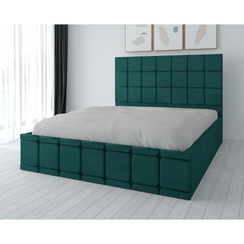 Pat Tapitat Regal Verde din stofa cu...