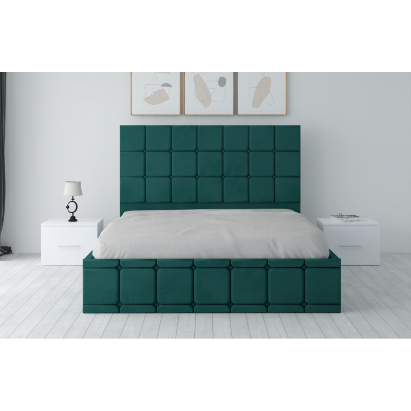 Pat Tapitat Regal Verde din stofa cu...
