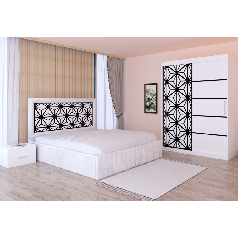 Dormitor Stefan Alb COD105  Cu Pat...