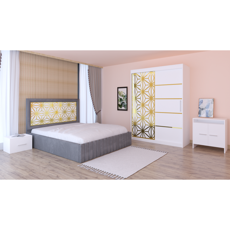Dormitor Stefan Alb COD103 Cu Pat...