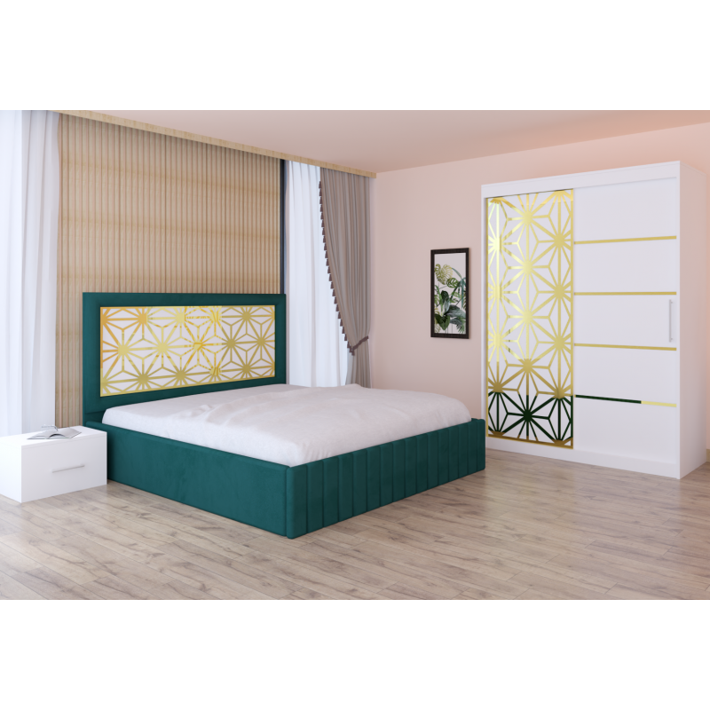 Dormitor Stefan Alb COD103  Cu Pat...